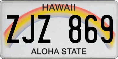 HI license plate ZJZ869