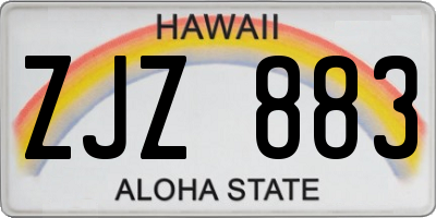 HI license plate ZJZ883