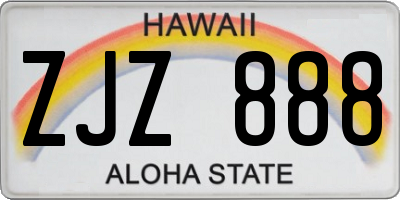 HI license plate ZJZ888