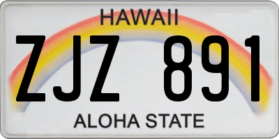 HI license plate ZJZ891