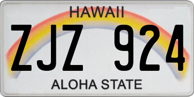 HI license plate ZJZ924