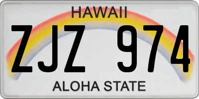 HI license plate ZJZ974