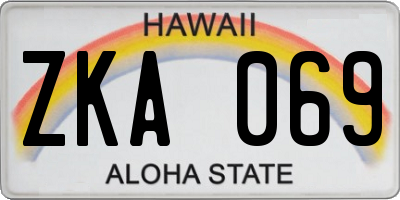 HI license plate ZKA069