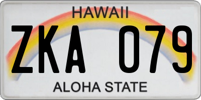 HI license plate ZKA079