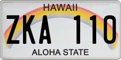 HI license plate ZKA110