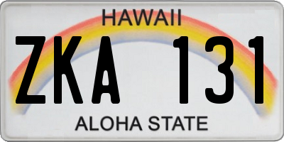 HI license plate ZKA131