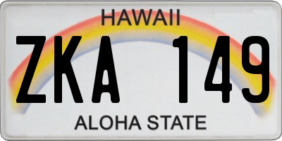 HI license plate ZKA149