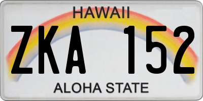 HI license plate ZKA152