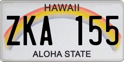 HI license plate ZKA155