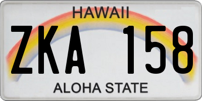 HI license plate ZKA158