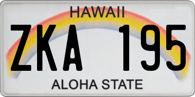 HI license plate ZKA195