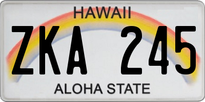HI license plate ZKA245