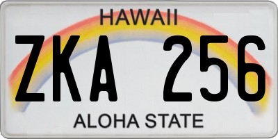 HI license plate ZKA256