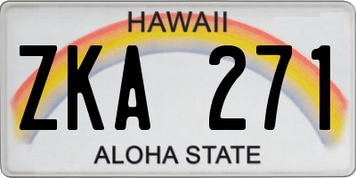 HI license plate ZKA271