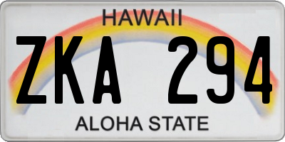 HI license plate ZKA294