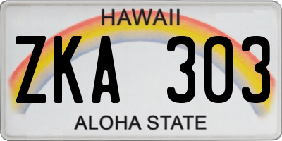 HI license plate ZKA303