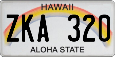 HI license plate ZKA320