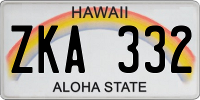 HI license plate ZKA332