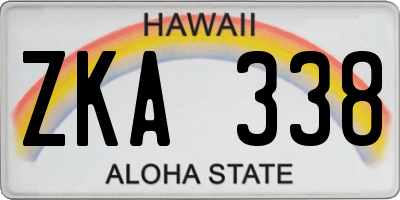 HI license plate ZKA338
