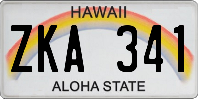 HI license plate ZKA341