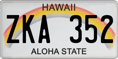 HI license plate ZKA352