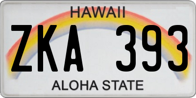 HI license plate ZKA393