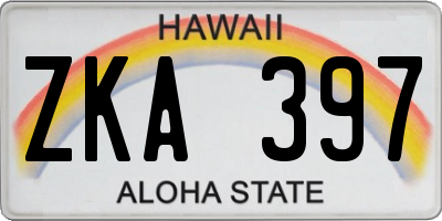 HI license plate ZKA397