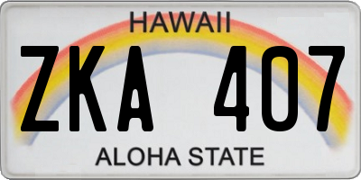 HI license plate ZKA407
