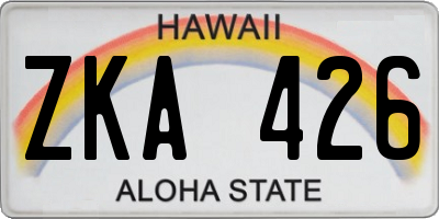 HI license plate ZKA426