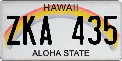 HI license plate ZKA435