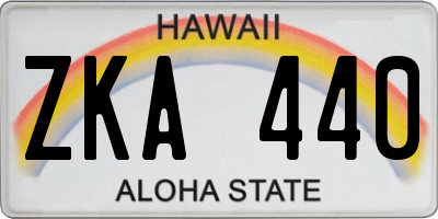 HI license plate ZKA440