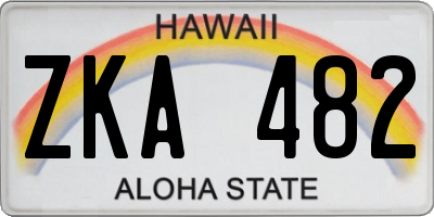 HI license plate ZKA482