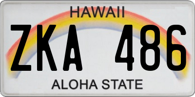 HI license plate ZKA486