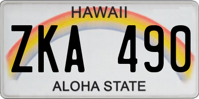 HI license plate ZKA490