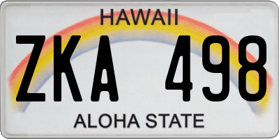 HI license plate ZKA498