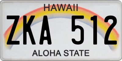 HI license plate ZKA512