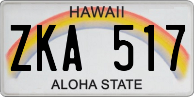 HI license plate ZKA517