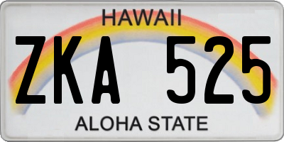 HI license plate ZKA525