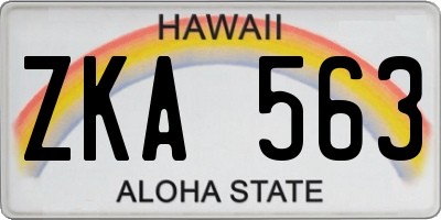 HI license plate ZKA563
