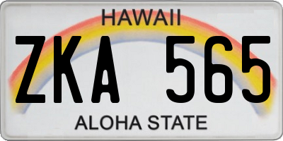 HI license plate ZKA565