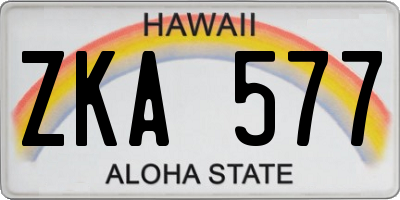 HI license plate ZKA577