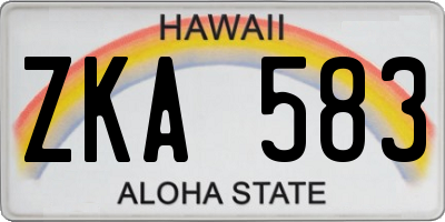 HI license plate ZKA583