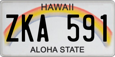 HI license plate ZKA591