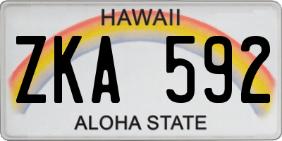 HI license plate ZKA592