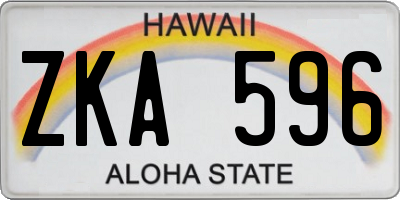 HI license plate ZKA596