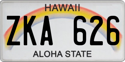HI license plate ZKA626