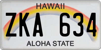 HI license plate ZKA634