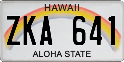 HI license plate ZKA641