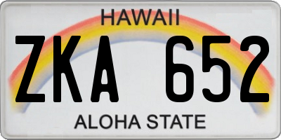 HI license plate ZKA652