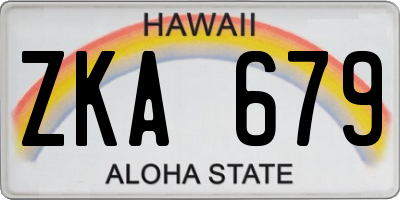 HI license plate ZKA679